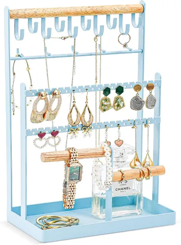 Miniatura 13 de ProCase Organizador de Joyas Soporte Organizador de Collares Soporte para Aretes, Soporte de Joyería de 6 Niveles Soporte para Collares con 15