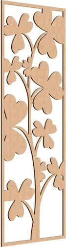 Miniatura 190 de 9 3/8 pulgadas de ancho x 24 3/8 pulgadas de alto x 1/4 pulgadas de alto, Bradford Paneles de pared decorativos de madera de calado, roble rojo rojo