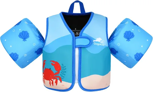 Miniatura 15 de Gogokids Chaleco de natación para bebé, flotadores para niños de 33-66 libras, chaqueta de natación para niños con alas de agua para niños de 2 3 4