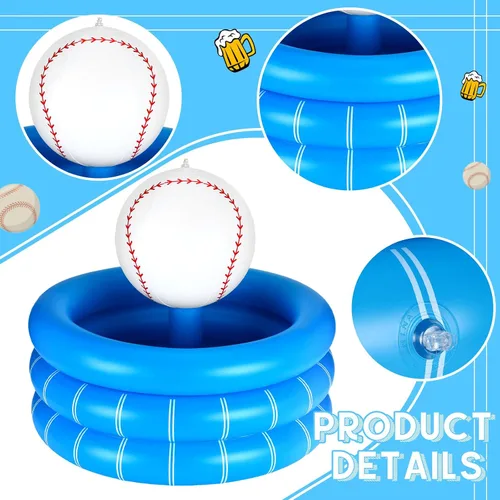 Miniatura 5 de Bencailor - Barra de servir inflable de PVC para bebidas de fútbol, juego de lanzamiento, decoración de fiesta, rugby, baloncesto, béisbol