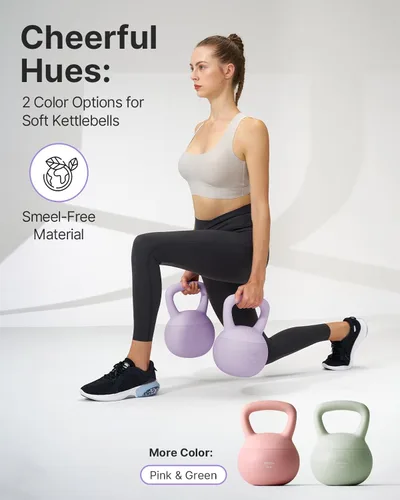 Miniatura 7 de YOTTOY Pesa rusa suave, pesas rusas con agarre antideslizante para entrenamientos en casa, juego de pesas rusas fuerza y seguridad garantizadas