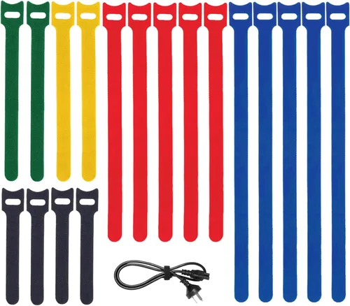 BALABALA 200 piezas de bridas ajustables reutilizables para cables de 10+15+20+25 cm, organizador de cables, envoltura de cable multicolor