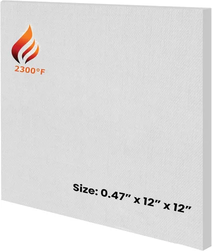 SIMOND STORE Tablero de fibra de cerámica, clasificación de 2300F, 0.47 x 12 x 12 pulgadas, tablero ignífugo, tablero de aislamiento de fibra de