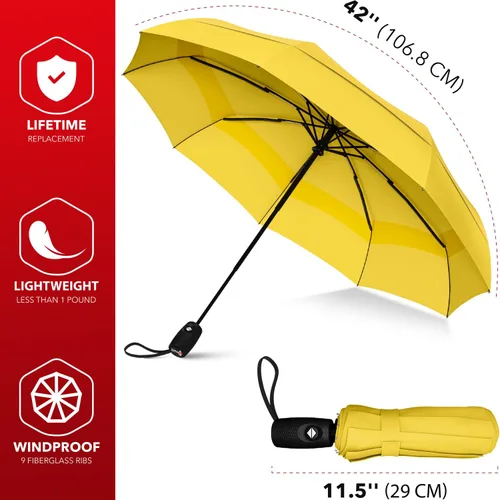 Miniatura 87 de REPEL Windproof Travel Umbrella - Compact & Withstands Winds up to 85MPH , Strongest Premium Auto Folding Umbrella for Rain and Sun - Durable, Light