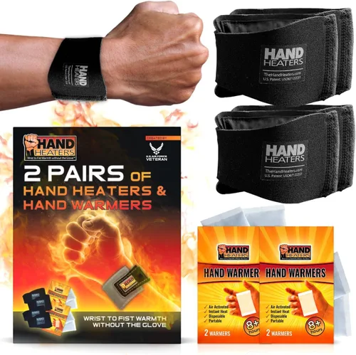 T Built Calentadores de mano, muñequeras calentadas para más de 8 horas de calor, almohadilla térmica de manos para calentadores de muñeca, paquete