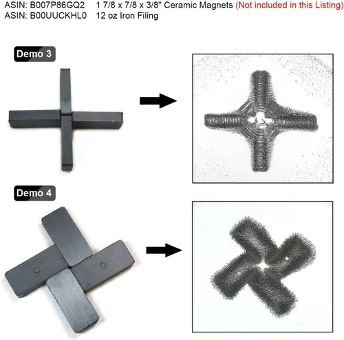 Miniatura 6 de Polvo de hierro de imán, CMS Magnetics, 12 onzas para educación