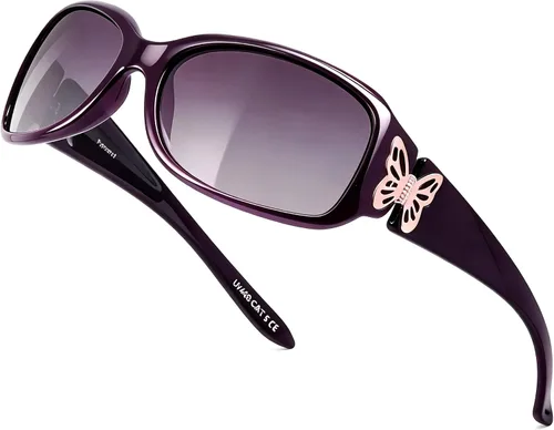 Miniatura 10 de LVIOE - Lentes de sol polarizadas para mujer, decoración de mariposa a la moda, para conducir y pescar - 99.99% de protección UV