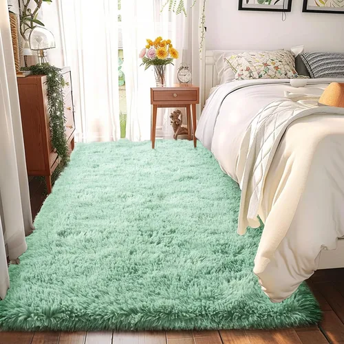 Miniatura 137 de Awaytail Alfombra Esponjosa Lavable 2x3 Pies, Pura Negra Alfombra para Silla de Escritorio Antideslizante, Alfombra Supersuave para Niños