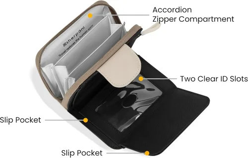 Miniatura 4 de Sherpani Barcelona, pequeña cartera de nailon plegable con bolsillo con cremallera para mujer, bolsa de viaje, protección RFID
