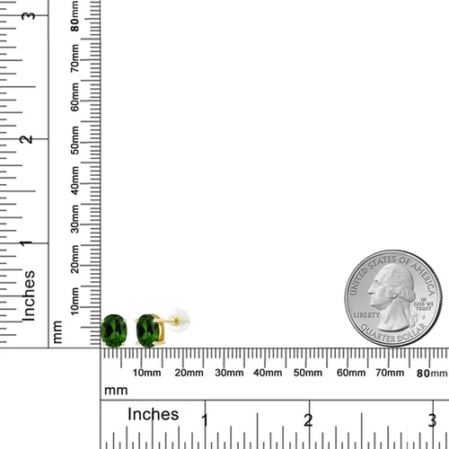 Miniatura 60 de Gem Stone King Aretes de oro de 14 quilates con piedra natal ovalada de 0.315 x 0.236 in Aretes de oro para mujer