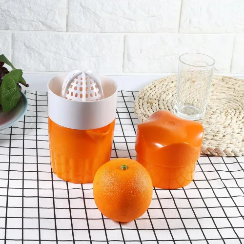 Miniatura 7 de Exprimidor de naranja, exprimidor de mano exprimidor de cítricos, tapa manual, rotación, prensa escariador para limón, lima, pomelo con colador