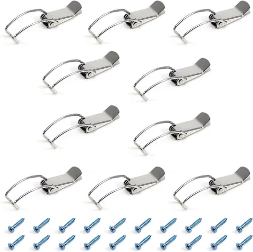 Miniatura 8 de 2 cerrojos de cierre de palanca con resorte de 2.953 in/2.95 pulgadas de longitud de acero inoxidable 201, hebilla de bloqueo de palanca de resorte