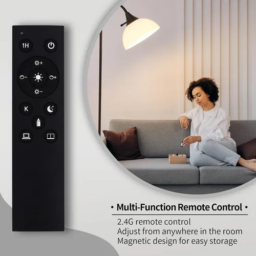 Miniatura 5 de Lámparas de pie para sala de estar con control remoto, brillo continuo ajustable y temperatura de color de 2700 K-6500 K, lámpara de pie ajustable