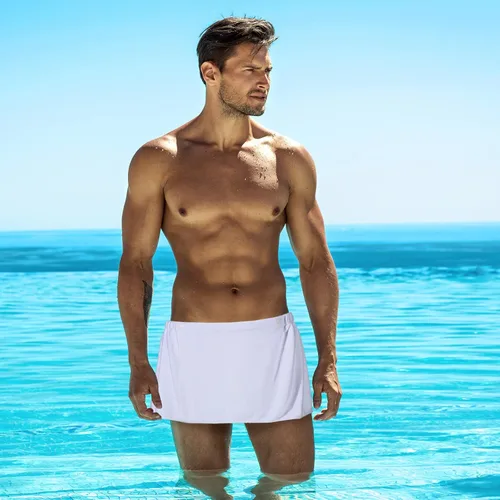Miniatura 6 de Preboun Toalla de baño para hombre, toalla de ducha ajustable, toalla de spa con bolsillo para después de la ducha para hombres, regalo para spa