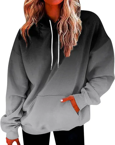 Miniatura 13 de Ceboyel Sudaderas de gran tamaño para mujer, teñido anudado, manga larga, sudaderas con capucha, ajuste holgado, ropa de moda para adolescentes