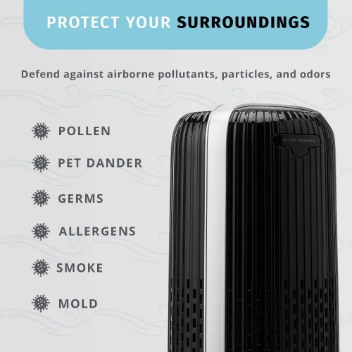 Miniatura 3 de Homedics TotalClean - Filtro de repuesto para purificador de aire tipo HEPA de 360 grados, funciona con purificadores de aire Homedics AP-T10-BK