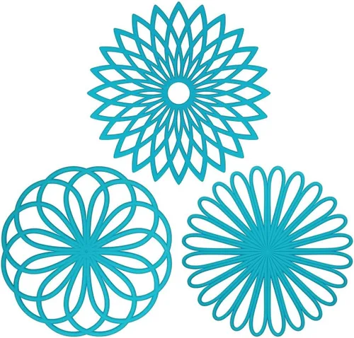 ME.FAN Salvamanteles de silicona – Almohadillas calientes de cocina para ollas y platos – Salvamanteles aislados para tetera – Flexible, duradero y