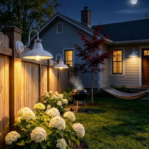 Miniatura 7 de Paquete de 2 apliques de pared de cuello de ganso estilo granja, luces de granero, sensor de movimiento y del anochecer al amanecer, accesorios