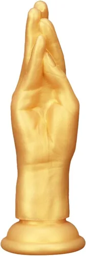Consolador anal dorado para jugadores avanzados, consolador de mano realista con fuerte ventosa, tapones anales para puños, consolador para fisting
