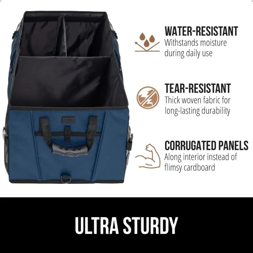 Miniatura 6 de GORILLA GRIP Organizador de maletero para SUV y automóviles, organizador de almacenamiento plegable de gran capacidad, accesorios de coche Azul