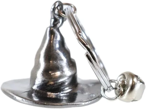 Ebros Gift Juego de 2 adornos novedosos Wicca Ocultista Negro Magia Hechicero Sombrero Decorativo Mini Aleación Metal Llavero Llavero Llavero Con