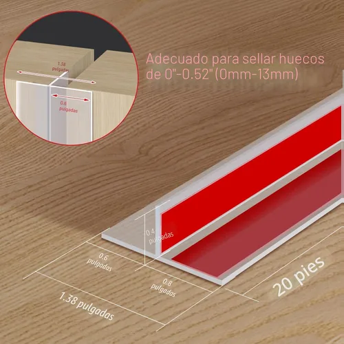 Miniatura 3 de Benory Cinta de sellado de silicona en forma de T de 20 pies, cinta de sellado para puertas y ventanas, bloquea corrientes de aire frío y reduce