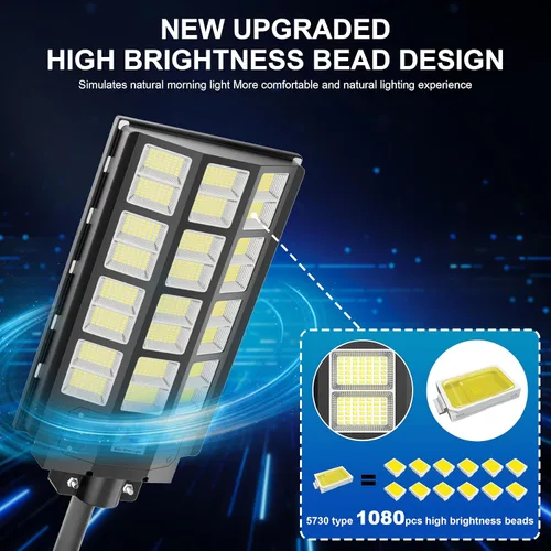Miniatura 4 de Paquete de 3 Luces Solares para Estacionamiento - Luz Solar de Calle de 8000W 360000LM del Anochecer al Amanecer Luces de Calle con Energía Solar
