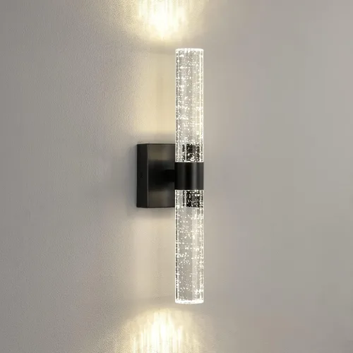 Miniatura 8 de Juego de 2 apliques de pared dorados que funcionan con pilas, juego de 2 apliques de pared inalámbricos recargables con control remoto, moderna