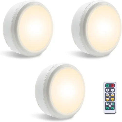 Miniatura 9 de LEASTYLE Luces de disco con control remoto, iluminación para debajo del gabinete con temporizador regulable, luz adhesiva debajo de la encimera