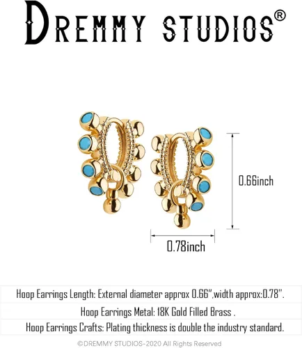 Miniatura 3 de Dremmy Studios arracadas de oro de 18quilates, dublé de oro, exquisitas, con borlas, abiertas, colgantes, con cruces, gotas, formas geométricas