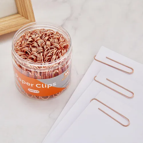 Miniatura 6 de NEEWAY Clips de papel de oro rosa, 200 unidades, tamaño grande, clips de papel jumbo de 2 pulgadas, suministros escolares y de oficina (paquete de 2)