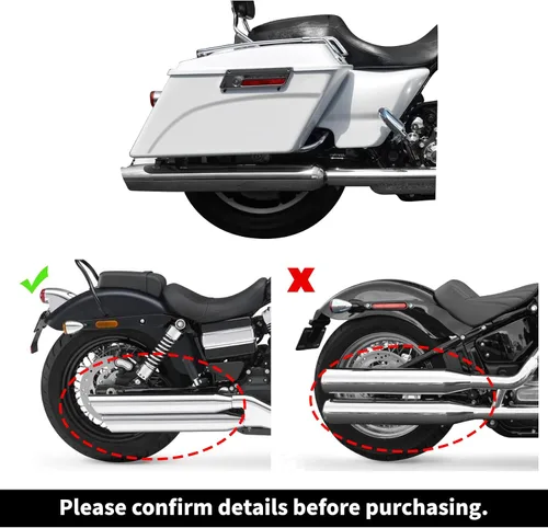 Miniatura 7 de Alforjas rígidas con soportes de conversión cromados para Harley Davidson 1984-2017 Softail Modelos FLST FLSTC FLSTF FLSTN FLSTS modelos Blanco