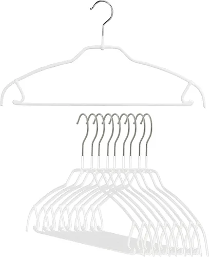 Miniatura 21 de Mawa by Reston Lloyd Silhouette - Percha de camisa antideslizante que ahorra espacio con barra para pantalones y ganchos para falda, estilo 42/FTU