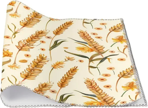 Miniatura 3 de Wheat Pattern Placemats Set of 6 Resistant Table Mats Washable Place Mats for Dinner Party Table Decoration