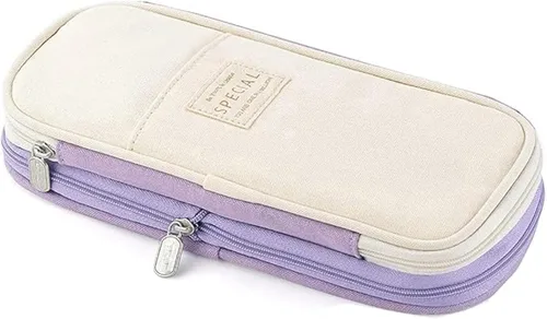 Miniatura 14 de Arnuixty Estuche de almacenamiento grande para lápices, bolsa para bolígrafos con cremallera, organizador de gran capacidad para oficina, caja