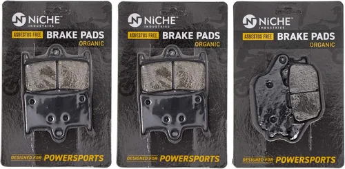 NICHE Juego de pastillas de freno para Yamaha YZF R6S FZ07 FZ09 FZ1 MT-10 5SL-25805-00 5VX-25806-00 Delanteras traseras orgánicas