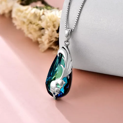 Miniatura 2 de PELOVNY Collares para mujer, regalo para el día de la madre, collar de plata de ley 925, collar con colgante de animales de larimar, zorro, león