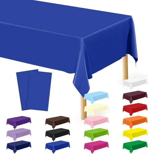 Miniatura 103 de Suministros de regreso a clases, 2 manteles de 108 x 54 pulgadas, manteles desechables coloridos para el primer día de escuela, rectangular