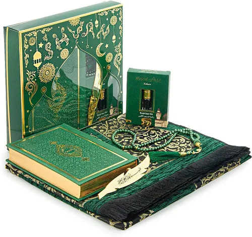 Miniatura 12 de ihvan online Juego de regalo de oración para hombres y mujeres, alfombra de oración musulmana, tapete de salah, cuentas Taasbih, Sagrado Corán