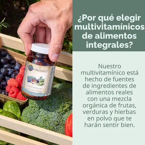 Miniatura 5 de Garden of Life Organics Multivitamina de alimentos enteros orgánicos para hombres de 40 años o más 120 tabletas, multivitamínico vegano para hombres