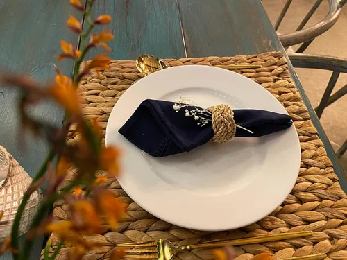 Miniatura 7 de Juego de 12 soportes tejidos de mimbre para mesa de comedor, decoración de Pascua, diseño de olas del océano