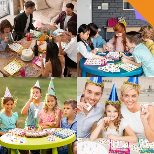 Miniatura 7 de SpriteGru Juego de bingo de cumpleaños, 25 tarjetas de tablero de bingo, juego de fiesta de cumpleaños para 25 jugadores para niños o adultos