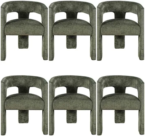 Miniatura 25 de Jofran Gwen - Silla decorativa tapizada de jacquard, moderna silla escultórica de felpa de lujo para comedor o sala de estar, sillas para sala