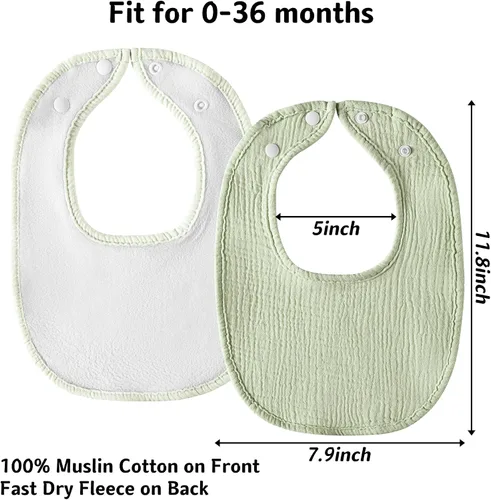 Miniatura 7 de Muslin Baby Bibs 6-Pack Baby Drool Bandana Bibs for Baby Girls Boys Infant Newborn Toddler Drooling and Teething