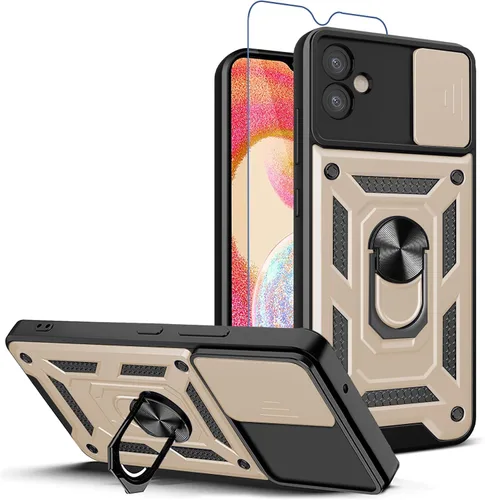 Miniatura 13 de Funda para teléfono Galaxy A06 4G: con protector de pantalla de 2 piezas, cubierta deslizante para cámara y soporte multiángulo para Samsung Galaxy