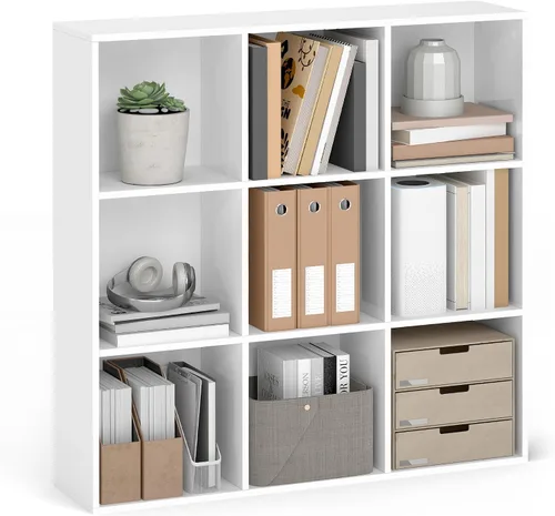 Miniatura 10 de VASAGLE Custos Collection - Estantería para libros tipo cubo con 4 compartimentos, 9.4 x 26 x 26 pulgadas, estantería de almacenamiento para sala