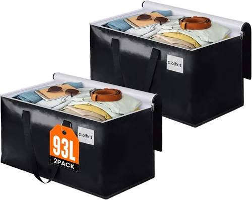 Miniatura 15 de BlissTotes Bolsas de mudanza, cajas de mudanza resistentes con cremalleras superiores y asas resistentes, bolsas de almacenamiento para ahorrar