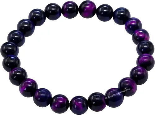 Miniatura 778 de Amazing Gemstone Pulsera de cristal para mujeres y hombres, pulsera de cristal curativo de protección, pulsera elástica con cuentas de piedras