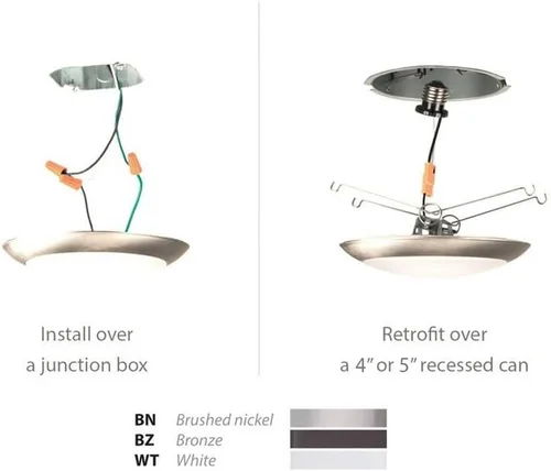 Miniatura 2 de WAC Lighting FM-306-930-BN disco para montaje al ras de luz led blanca suave de 3000 K, con calificación de Energy Star, grande, de níquel bruñido