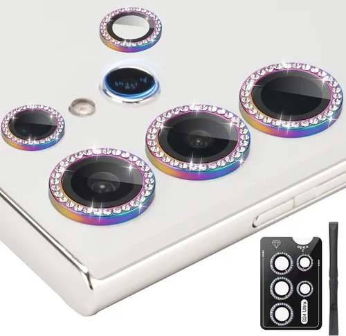 Miniatura 12 de Protector de lente de cámara para Samsung Galaxy S24 Ultra, cubierta individual de lente de vidrio templado con bandeja de instalación para Samsung